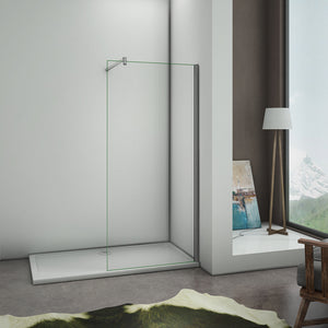 Parete doccia in cristallo 6/8 mm Walk-in vetro fumè Made in Italy Misura:  87/88 x h195 (6mm)