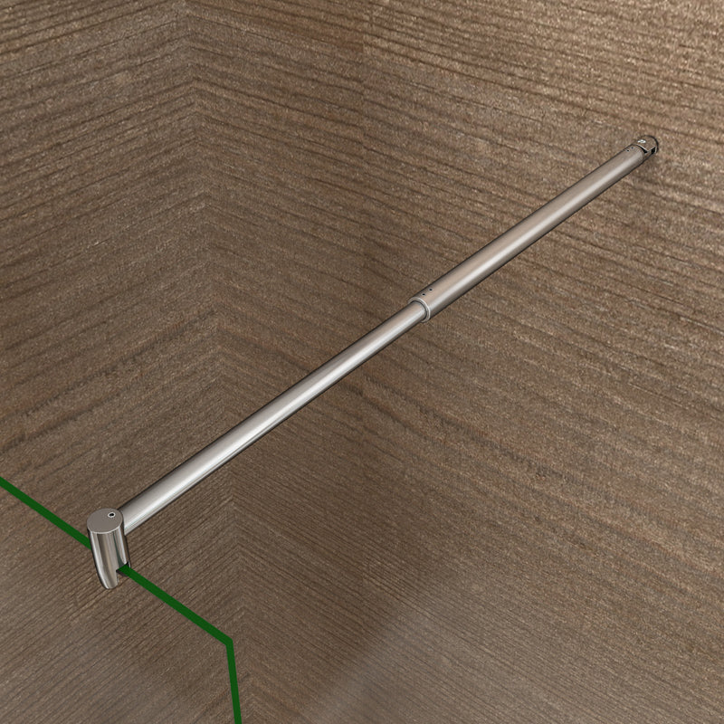 AICA Walk In Parete Per Doccia Con Barra Stabilizzatrice Regolabile 70-120cm Vetro 8mm Temperato Opaco Anticalcare