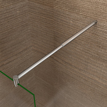 AICA Walk In Parete Per Doccia Con Barra Stabilizzatrice Regolabile 70-120cm Vetro 8mm Temperato Opaco Anticalcare