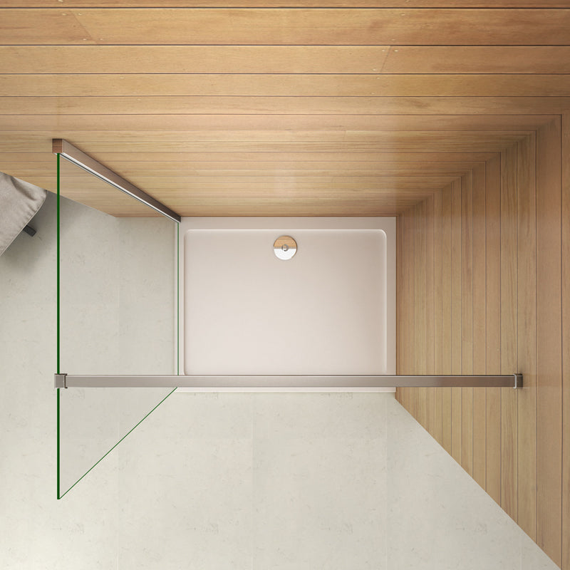 Aica Box Doccia Parete Doccia Walk In Alta 195cm Vetro Temperato Trasparente Anticalcare 6mm Easyclean Con Barra Stabilizzatrice