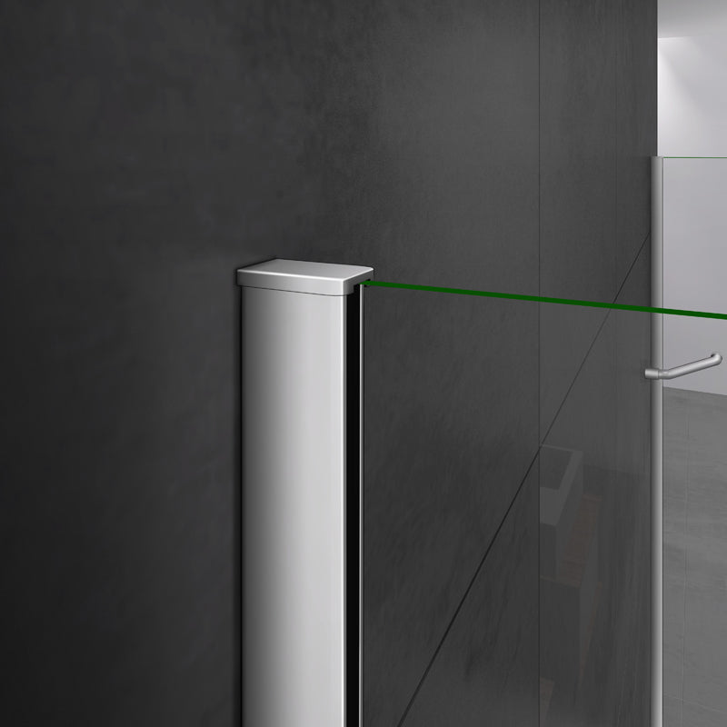 Aica 100X140cm Sopravasca Parete Vasca Apribile Barra Stabilizzatrice Vetro Temperato 4 mm Telaio Con Processo Di Elettroforesi